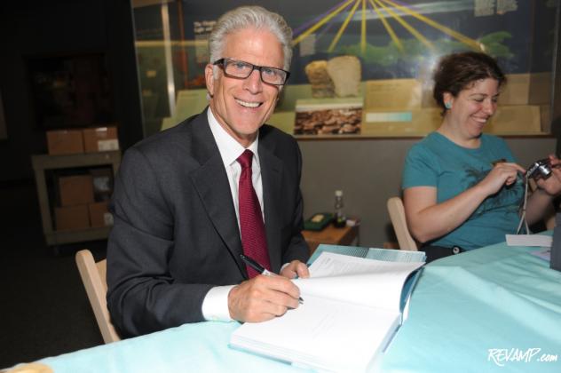 Actor and environmental activist Ted Danson stopped to sign books for fans after the evening's panel.